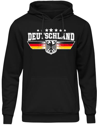 UGLYSHIRT Deutschland Herren Kapuzenpullover | Fanartikel Fussball EM WM Deutschland Flagge Germany Hoodie Deutschland Pullover Deutschland Trikot | M4