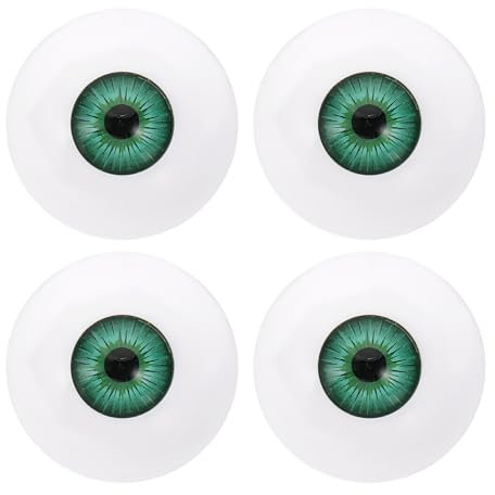 PATIKIL 30mm Safety Eyes,2 Pair Realistic Acrylic Eyes Plastic Half Eyeballs for Masks Halloween Props Art Craft, Green