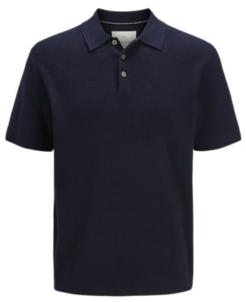 JACK & JONES Male Polo Shirt Plain Polo Shirt, Night Sky, XL