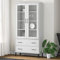 FUDUGEHMIOFWFJJ Regale Wand,Regal küche Wand,Regal deko,Bücherschrank Oslo Metallbeine Weiß 85x35x172,5 cm MassivholzGeeignet für Bad, Küche, Schlafzimmer