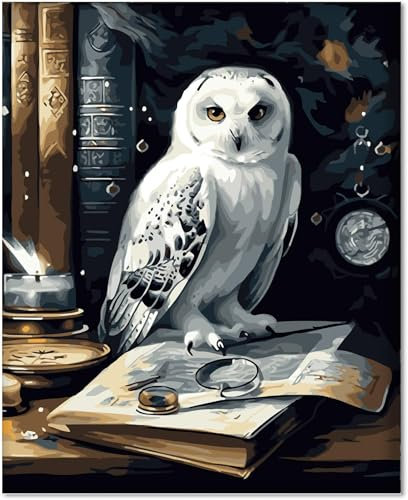 Gutluz 153 Kit de peinture par numéros, pour adultes, enfants, filles à partir de 7 ans, motif hibou, avec pinceaux