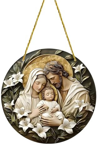 Hailerio Acryl-Fensterdekoration | Jesus Maria Kunst Fenster Anhänger Ornament | Klare Muster Kunst Acryl Anhänger für , Arbeitsbereich, Arbeitszimmer, Schlafzimmer, Wohnzimmer