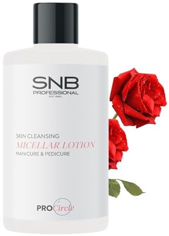 SNB Professional Mizellen Lotion 250ml mit Rosenwasser | zur Reinigung von Händen und Füßen vor Behandlungen | maniküre & pediküre | hautreinigung | lotion für sehr trockene haut