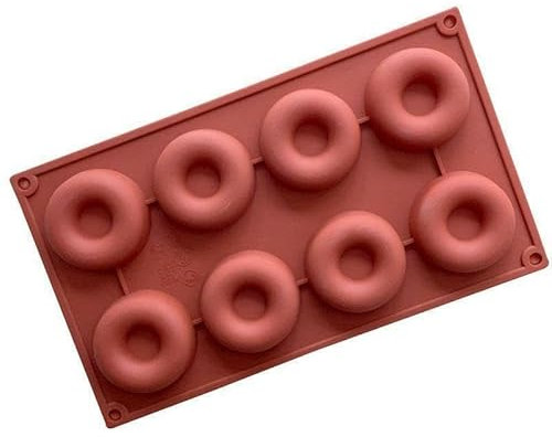 VDL Silicone Donut Mould 8 Cavity Doughnut Candy Making Baking PAN Wax Melt