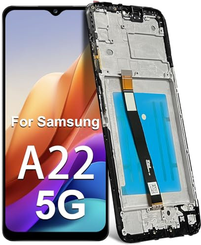 DTD Écran LCD pour Samsung Galaxy A22 5G SM-A226B, SM-A226B/DS, SM-A226B/DSN de Remplacement Écran Tactile Digitizer Pièces de Réparation (6.6, Noir avec Cadre)