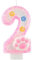 Cat Paw Birthday Candles Number 2, Pink Happy Birthday Candles for Cakes, 2nd Birthday Decoration for Girls Pet Birthday Party Baby Shower Anniversary Celebration Cake Toppers Supplies