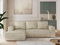 MKS MEBLE Sofa mit Schlaffunktion - Ecksofa mit Schlaffunktion und Bettkasten - Sofa 3 Sitzer - Schlafsofa - Couch - Schlafsofa mit Bettkasten - Trentino L - Beige Velvet - Links
