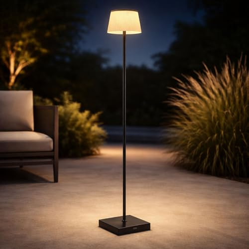LED Stehlampe Touchdimmer USB Außenleuchte Akku Standleuchte CCT, Metall Kunststoff braun schwarz, 4W 155Lm 3000K 4000K 5000K, H 120 cm