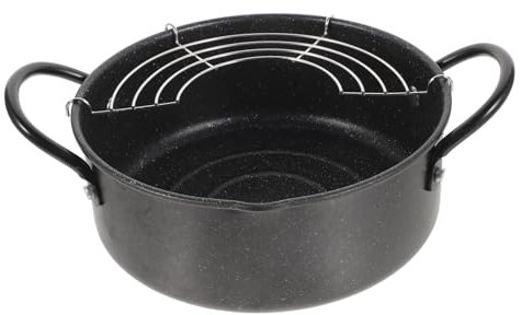 Cabilock Frittiertopf Aus Edelstahl Und Eisen Bratpfanne Im Japanischen Stil Mit Abtropfgestell Antihaftbeschichtetes Hitzebeständiges Kochtopfset