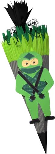 Schultüte Bastelset Ninja vorgestanzt von Prell- 3D-Wellpappe - Junge - Einschulung ? Zuckertüte ? Schulanfang