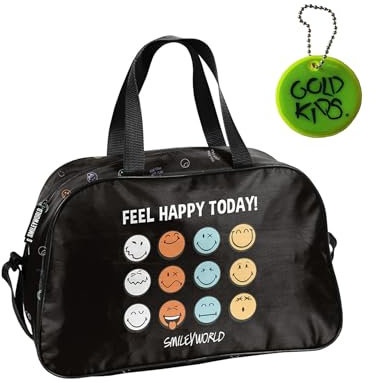 Paso - Sporttasche Kinder für Mädchen & Jungen - Umhängetasche mit Emojis Motiv - Schwimmtasche mit verstärktem Boden - Trainingstasche 40 x 25 x 15 cm