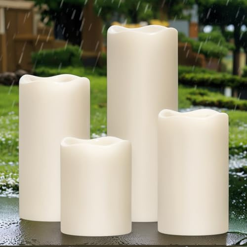 Eldnacele LED Kerzen mit Timerfunktion, wasserdichtes 4er Set