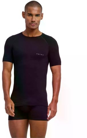 Falke Men's Wool-Tech Light Shortsleeved Sports Functional Shirt Thermoregulating Underwear Breathable Climate-Regulating Odour-Neutralising Functional Yarn 1 Piece