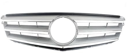 SQOFJDF Parrilla Parrilla Delantera de Carreras para Mercedes para Benz Clase C (W204, C180, C200, C300, C350, años 2008 a 2009) Rejillas(Plata)