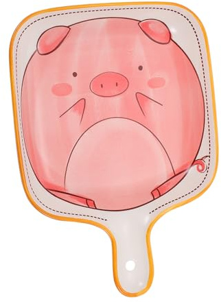 DECOMELODY Keramik Obst und Brotteller mit Tierischem Cartoon Motiv Glatte Oberfläche Vielseitig für Küche Picknick und Party