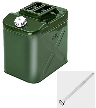 CSPJPIZIYB Verdickter Benzinkanister, Metallbehälter mit Mehreren Kapazitäten, Benzinfass, Dieselfass, für Autos, Lastwagen, Motorräder, Outdoor-Ausrüstung(25L/6.6Gla)