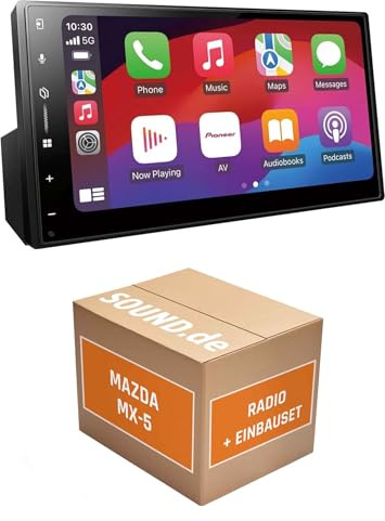 Autoradio Einbaupaket für Pioneer SPH-DA77DAB kompatibel mit Mazda MX-5 NC, Multifunktionslenkrad | Carplay Android Auto