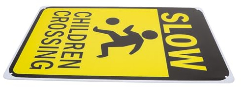 ULDIGI Segnale Stradale in Metallo per Sicurezza, Cartello di Rallentamento e Attraversamento a Piedi, Indicazione di Traffico per Aree Residenziali e Vialetti