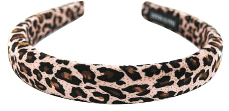 axy Haarreif mit Stoff gepolstertes Candy Colours - Wunderschön Stirnband Haarschmuck Haarreifen HRK7 (Leo-Beige)