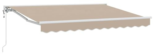 vidaXL Elektrische ausziehbare Markise Beige 3 x 2,5 m, Garten und Terrasse, rechteckige, Moderne, ausziehbare Markise, Perfekter Sonnenschutz, platzsparend, Polyesterstoff