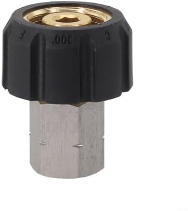 Sileduove 1 Pack Stainless Steel M22 Adapter for Pressure Washer, Converts 12mm/14mm Female to 1/4'' 3/8'' Female, Leak-Proof Fitting for Home Garden Car Wash Cleaning(M22 14)
