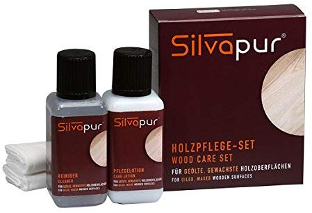 SILVAPUR Holzpflegeset für geölte, gewachste Holzoberflächen, 2 x 150 ml
