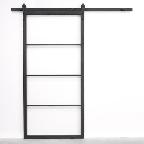 SEART System-Schiebetür, Loft-Glasschiebetür Vobi (100x210cm, Transparent) 100x210 cm