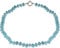 Kette Collier aus echtem Aquamarin Linsen glatt hellblau 48cm Aquamarinkette