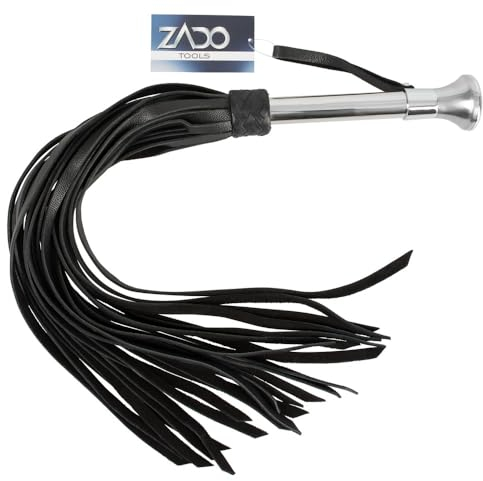 ZADO Leder Peitsche - verführerische Leder-Gerte für Anfänger und Profis, elegante Peitsche zur Verführung des Partners, Bondage-Spiele, schwarz