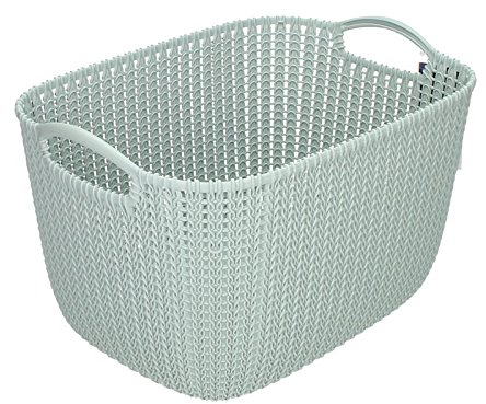 CURVER Aufbewahrungskorb Knit eckig 36x28x24cm hellgrau Korb Wäschekorb Aufbewahrung Behältnis Wäsche