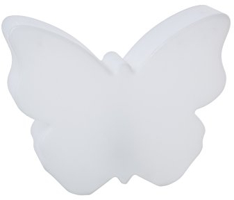 8 seasons design Shining Butterfly LED Deko-Lampe Schmetterling 40cm (Weiß), E27 Fassung inkl. Leuchtmittel in warmweiß, Tischlampe, Kinderzimmerlampe, Outdoor & Indoor