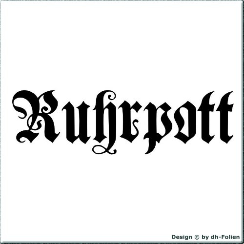 cartattoo4you® AH-00449 | Ruhrpott - Fraktur/altdeutsche Schrift | Autoaufkleber Aufkleber Freistehend, Farbe schwarz, in 24 Farben erhältlich, 57 x 20 cm, Waschstrassenfest