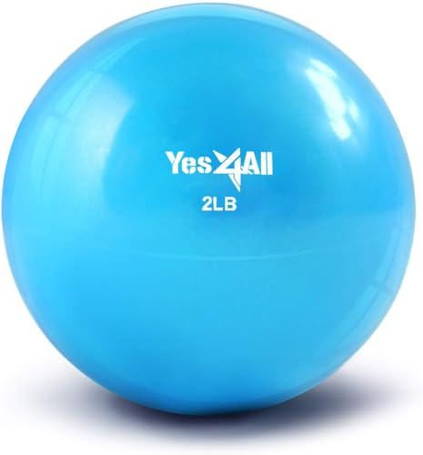 Yes4All CCZN Toning Ball Weich gewichtet, 0.9 kg Blau einzeln Krafttraining Gewichte & Zubehör Medizinbälle für Pilates, Yoga, Fitness