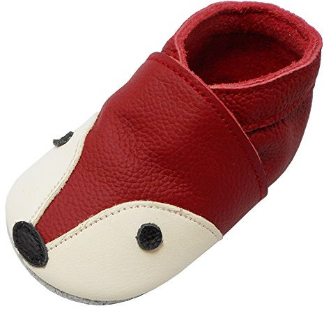 YIHAKIDS Premium Weiche Leder Krabbelschuhe Babyschuhe Kleinkind Lauflernschuhe(Size XL,Rose Rot,18-24 Monate,24/25 EU)