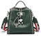 DEERWORD Damen Rucksack Taschen Frauen Elegant Tasche Stadtrucksack Rucksackhandtasche Vintage PU-Leder 3020 1-teilig set Grün