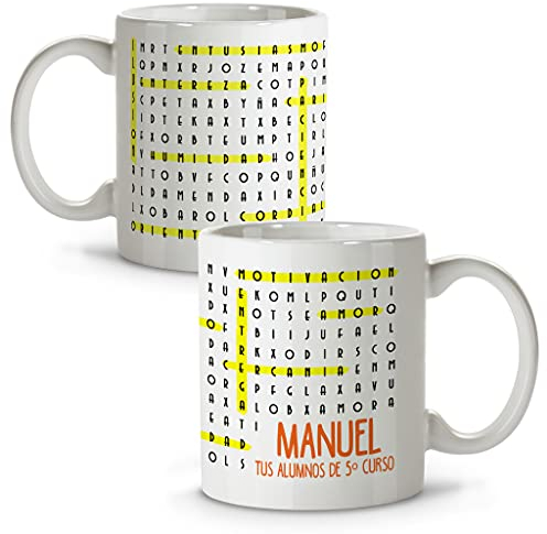 LolaPix Tazas con Frases. Regalos para Profesores. Taza Personalizada. Varios diseños Capacidad de 330ml. Sopa DE Letras