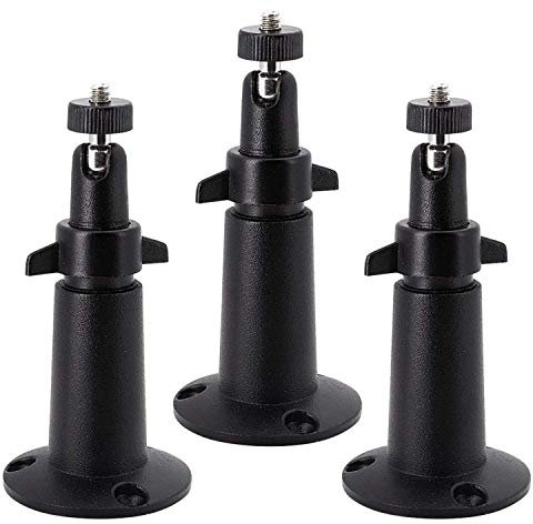Arlo Mount/Arlo Pro Mount, BFYTN Sicherheitskamera-Wand-/Deckenhalterung aus Metall, verstellbare Indoor-/Outdoor-Halterung für Arlo, Pro, CCTV-Kamera und andere kompatible Modelle (weiß), 3 x Schwarz