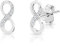 DTPsilver® Boucles d'Oreilles Femme Argent 925 - Clou Oreille Infini - Puces avec Oxyde de Zirconium - 4 x 9 mm
