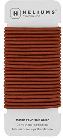 Cyndibands Hair Bands - Auburn Red - 4mm x 4.5cm Elastic Hair Bobbles - Non-Snag Fabric Hair Ties – Match Your Hair Color Ponytail Holders - 24-Pack