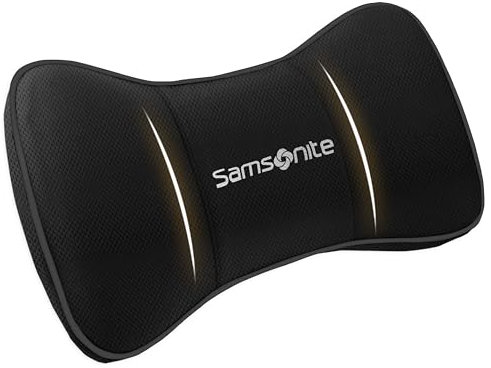 Samsonite Schwarzes SA5248 Reisekissen für Auto, SUV, hilft Nackenschmerzen zu lindern und die Durchblutung zu verbessern, @% Reiner Memory-Schaum, passend für die meisten Fahrzeuge
