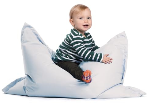 sunnypillow S Sitzsack, Outdoor & Indoor 100 x 70 cm mit 60L Styropor Füllung Sessel für Kinder & Erwachsene Sitzkissen Sofa Beanbag viele Farben und Größen zur Auswahl Weiß