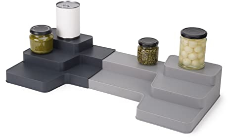 Joseph Joseph CupboardStore - erweiterbares, gestuftes Küchenschrank-Organisationsregal - Grau