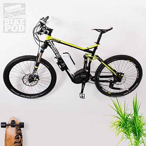 Motoking BIKEPOD PRO, Fahrrad Wandhalterung zur platzsparenden Fahrradaufbewahrung von E-Bikes, MTB, Rennrad, Pedelec, Wandhalter zur Wandmontage mit Befestigungsmaterial und Schutzaufklebern