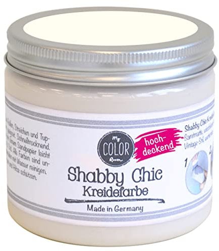 My COLOR Room Shabby Chic (Wollweiß - 190 ml) Kreidefarbe für Möbel im Innen- und Außenbereich - Kreidefarbe für Shabby Chic Farbe für Holz - Möbelfarbe In-/ Outdoor
