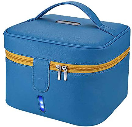 Tragbar UV Sterilisator Beutel, LED UV-C Sterilisator Desinfektionsbeutel Desinfektionsbox für Telefon, Maske, Kleidung, Brille, Make-up-Werkzeuge, Unterwäsche (Blau)