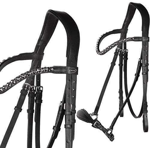 Heinick-Reitsport Trense Soft Hannoveranisch verstellbar Stride Schwarz ~ Glow-Ash ~ Warmblut