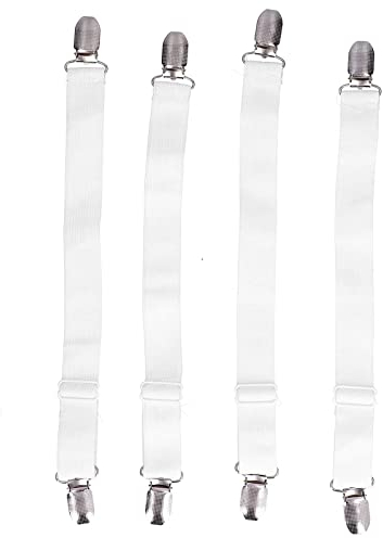 Bettlakengreifer, Verstellbare Bügeltischspanner Elastische Spannbettlaken Spanner Bügeltisch Bezugspanner(Weiß)