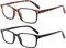 COJWIS Lesebrille 2 Pack Blaue Licht Blockieren Brille Federscharnier Anti Schwindlig Damen und Herren Leicht Brillen (2 Farbe Mischen, 3.00, multiplier_x)