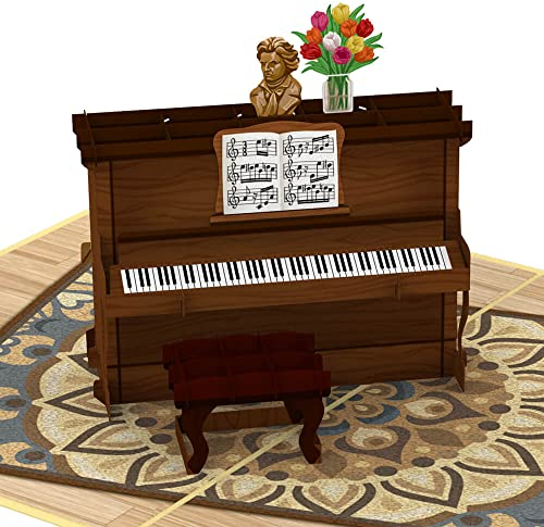 papercrush® Pop-Up Karte Klavier - 3D Geburtstagskarte mit Piano für Klavierspieler (Junge, Mädchen), Glückwunschkarte für Klavierlehrerin und Pianist, Gutschein für Klavierstunden oder Klavierlehrer