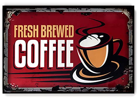 Retro Blechschild Metall Poster Vintage Wanddekoration Kaffee für Pub Restaurants Cafe Club Plakette Man Cave Wand 20,3 x 30,5 cm